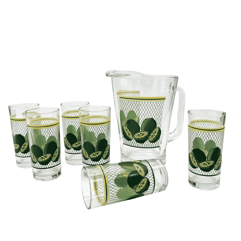 JUEGO DE AGUA 7 PZ. LIMONES