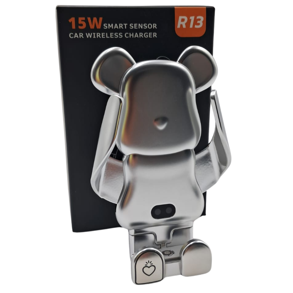 CARGADOR INALAMBRICO OSO PLATEADO 13 X 9 CMS