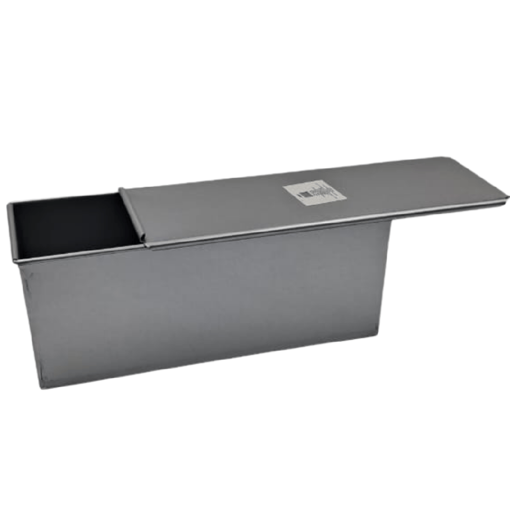 MOLDE PARA PAN DE CAJA DE ALUMINIO CON TAPA  32 X 12 X 12 CM