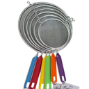 COLADOR CROMADO 20CM MGO. PLAST. ROJO