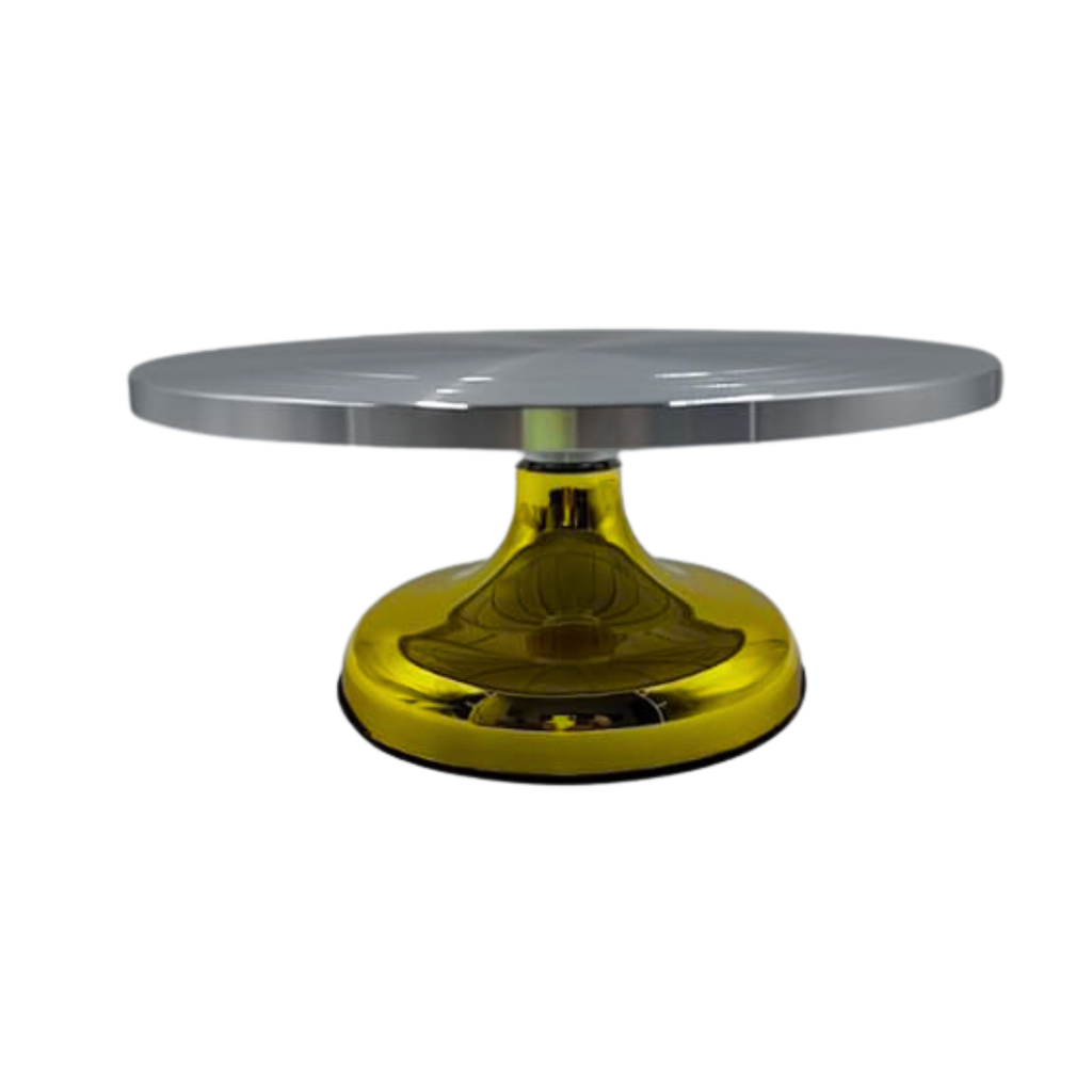 BASE GIRATORIA ALUMINIO 30 CM ORO/PLATA