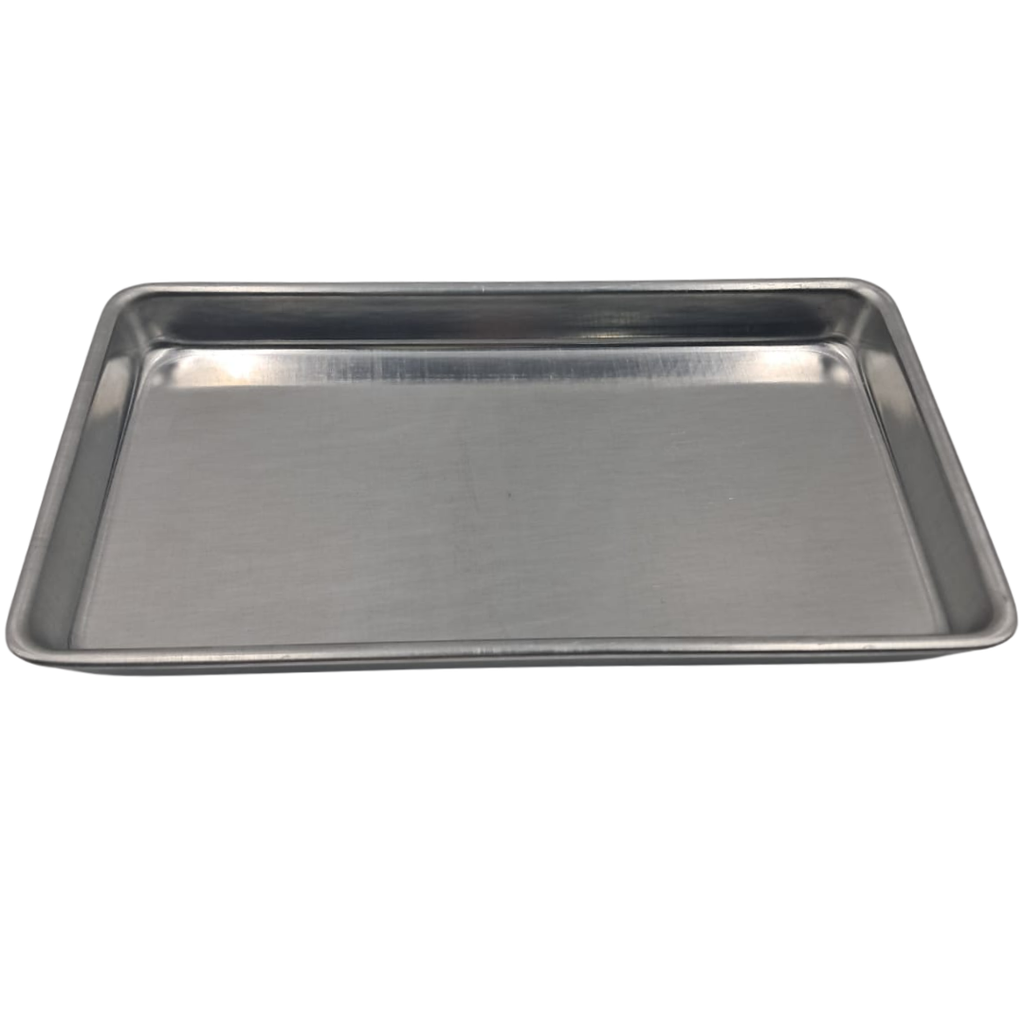 MOLDE RECTANGULAR BAJO DE ALUMINIO PARA PASTEL  25CM X 14CM X 2.5CM   