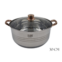 JUEGO  MEGA COOKWARE DE 3 CACEROLAS DE ACERO INOXIDABLE 30/32/34 CM