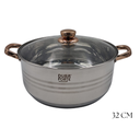 JUEGO  MEGA COOKWARE DE 3 CACEROLAS DE ACERO INOXIDABLE 30/32/34 CM