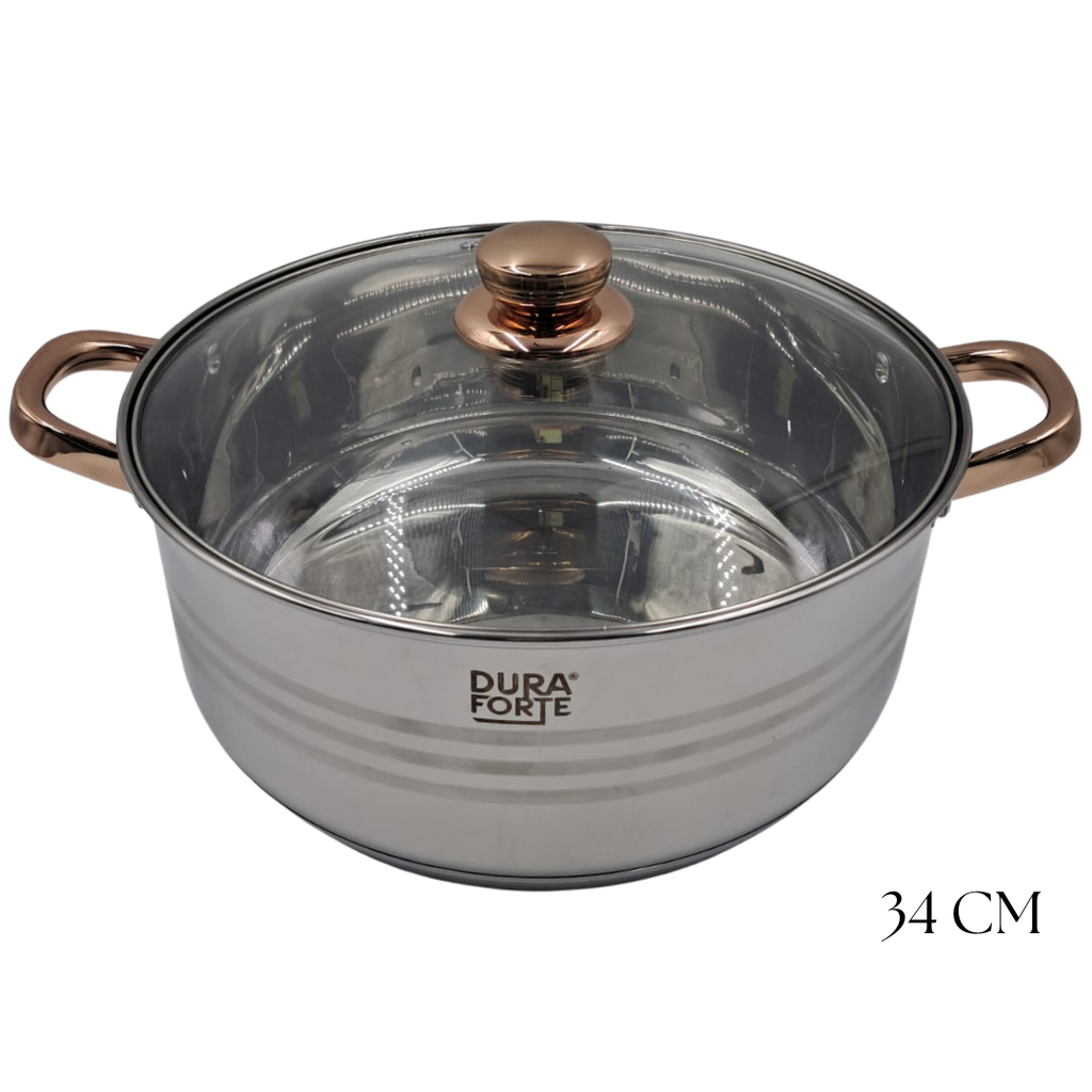 JUEGO  MEGA COOKWARE DE 3 CACEROLAS DE ACERO INOXIDABLE 30/32/34 CM