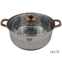 JUEGO  MEGA COOKWARE DE 3 CACEROLAS DE ACERO INOXIDABLE 30/32/34 CM