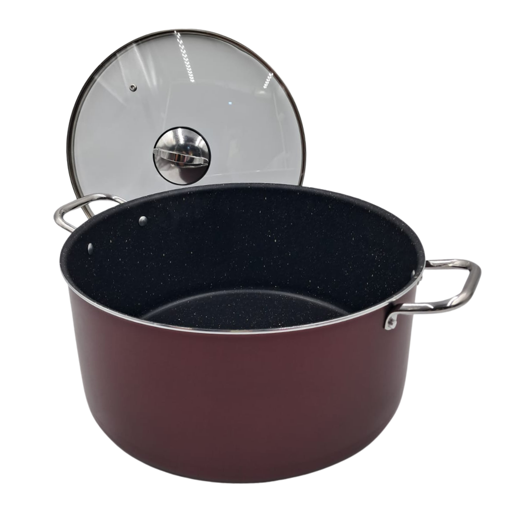 OLLA DURAFORTE  32 CM ROJO VINO 2.5 MM 12 LITROS ANTIADHERENTE PREMIUM