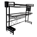 ESCURRIDOR PARA PLATOS NEGRO DE DOBLE ALTURA 55 X 27 X 60-95 CM