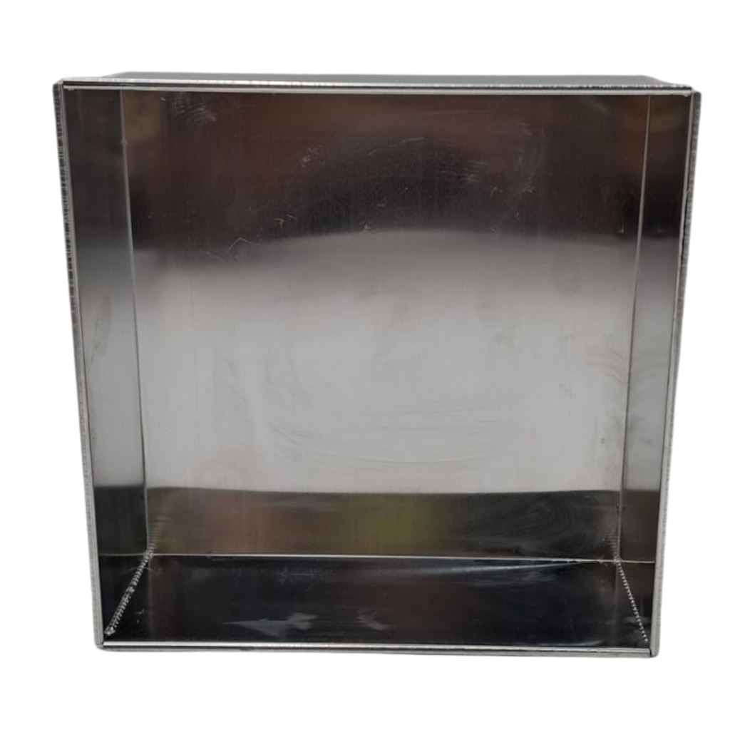 MOLDE CUADRADO 9" RECTO ALUMINIO PARA PASTEL  23.3 X 23.3 X 8.5 CM