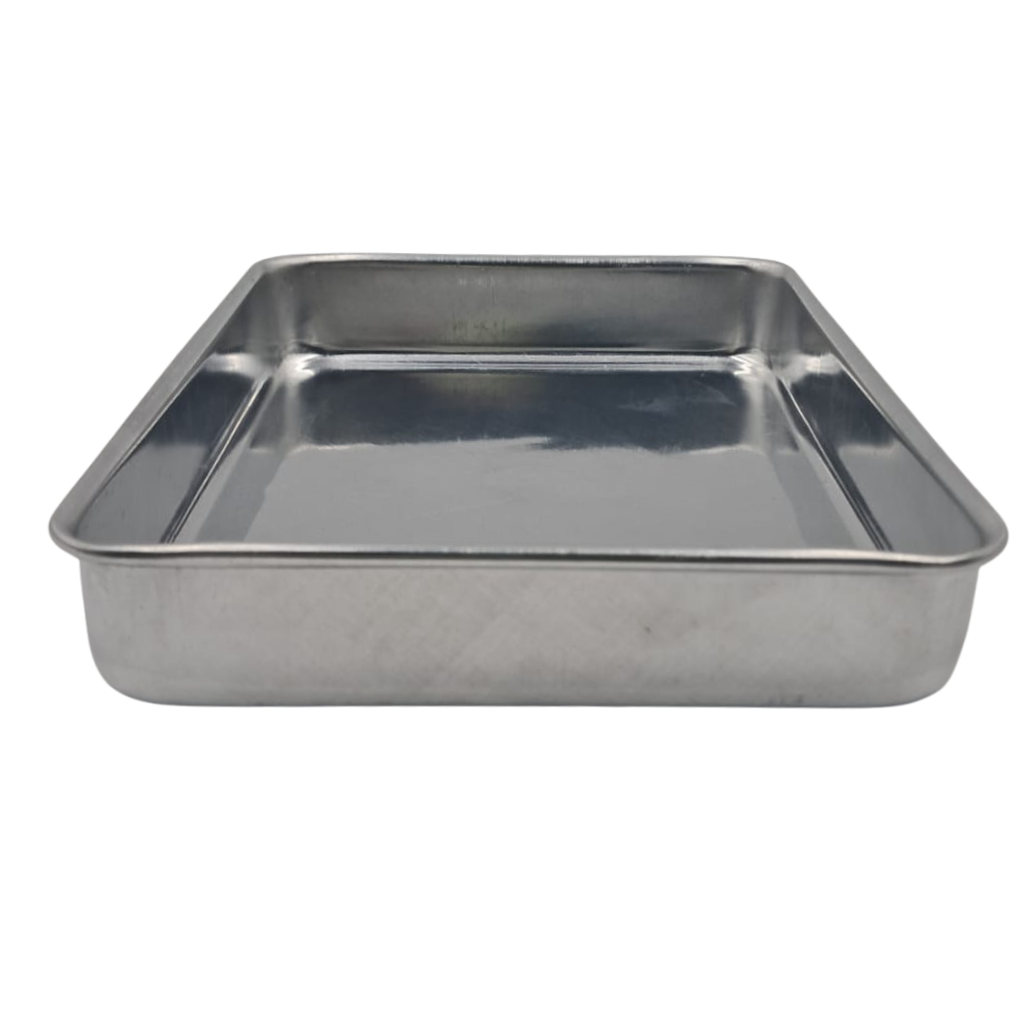 MOLDE RECTANGULAR BAJO DE ALUMINIO PARA PASTEL  20CM X 15CM X 3.0CM  