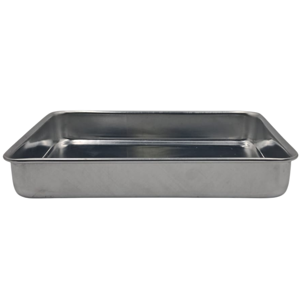 MOLDE RECTANGULAR BAJO DE ALUMINIO PARA PASTEL  20CM X 15CM X 3.0CM  