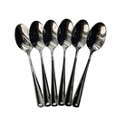 JUEGO CAFETERA DE 6 CUCHARA CAFETERA DE ACERO INOXIDABLE 15 X 3 CMS