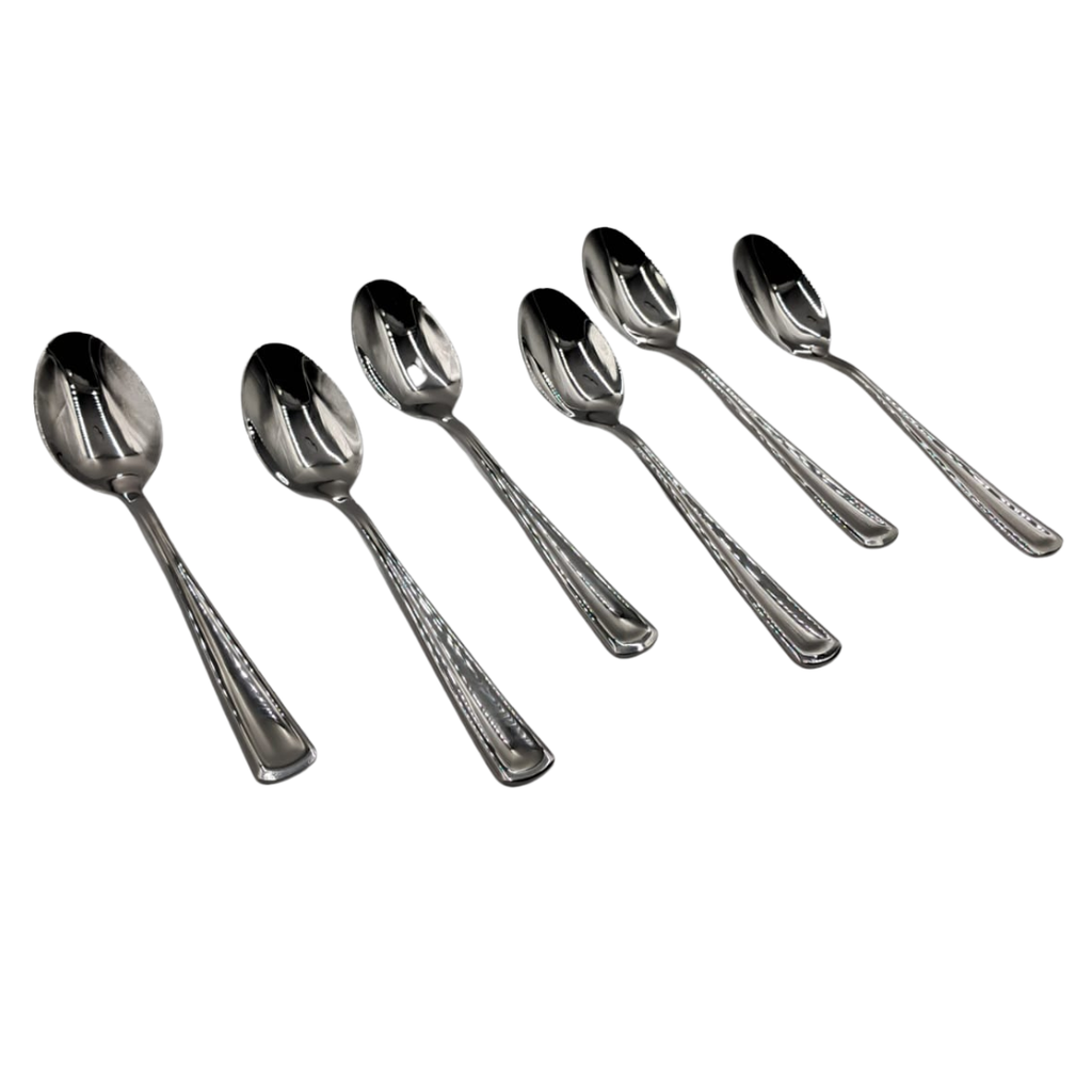 JUEGO DE 6 CUCHARAS DE ACERO INOXIDABLE 4 X20 CMS