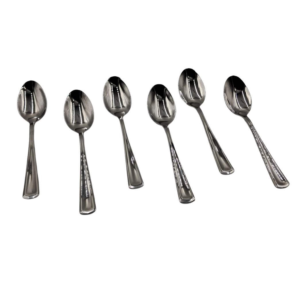 JUEGO DE 6 CUCHARAS DE ACERO INOXIDABLE 4 X20 CMS