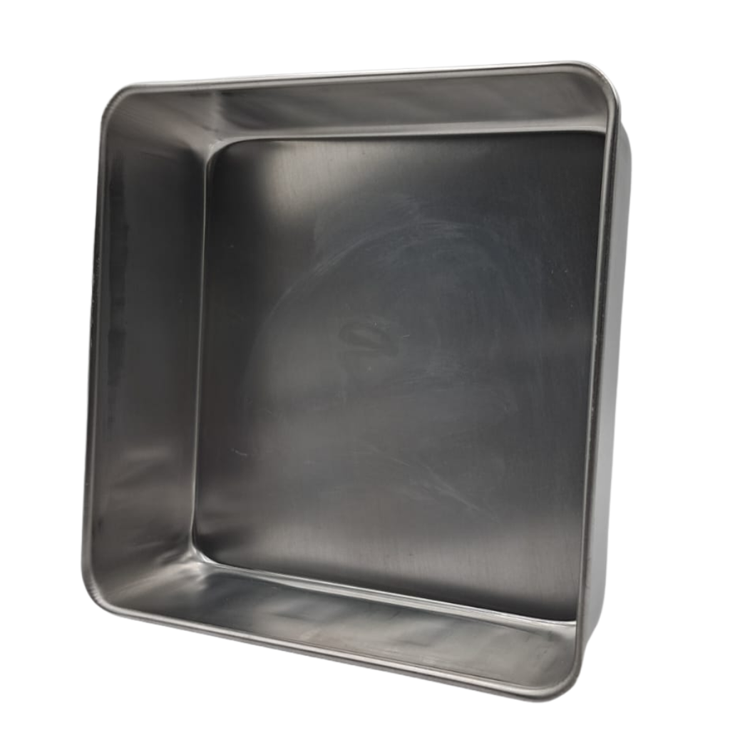 MOLDE CUADRADO 10" PROFUNDO ALUMINIO PARA PASTEL  26.3 X 26.3 X 8.2 CM
