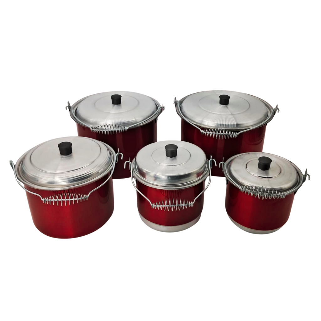 JUEGO DE 5 OLLAS ROJO C5R