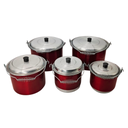 JUEGO DE 5 OLLAS ROJO C5R