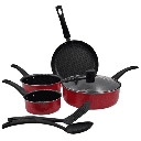 BATERIA ALUMINIO CINSA ESENCIAL 7 PIEZAS ROJO 206 C THERMOCELL NEGRO MARCA