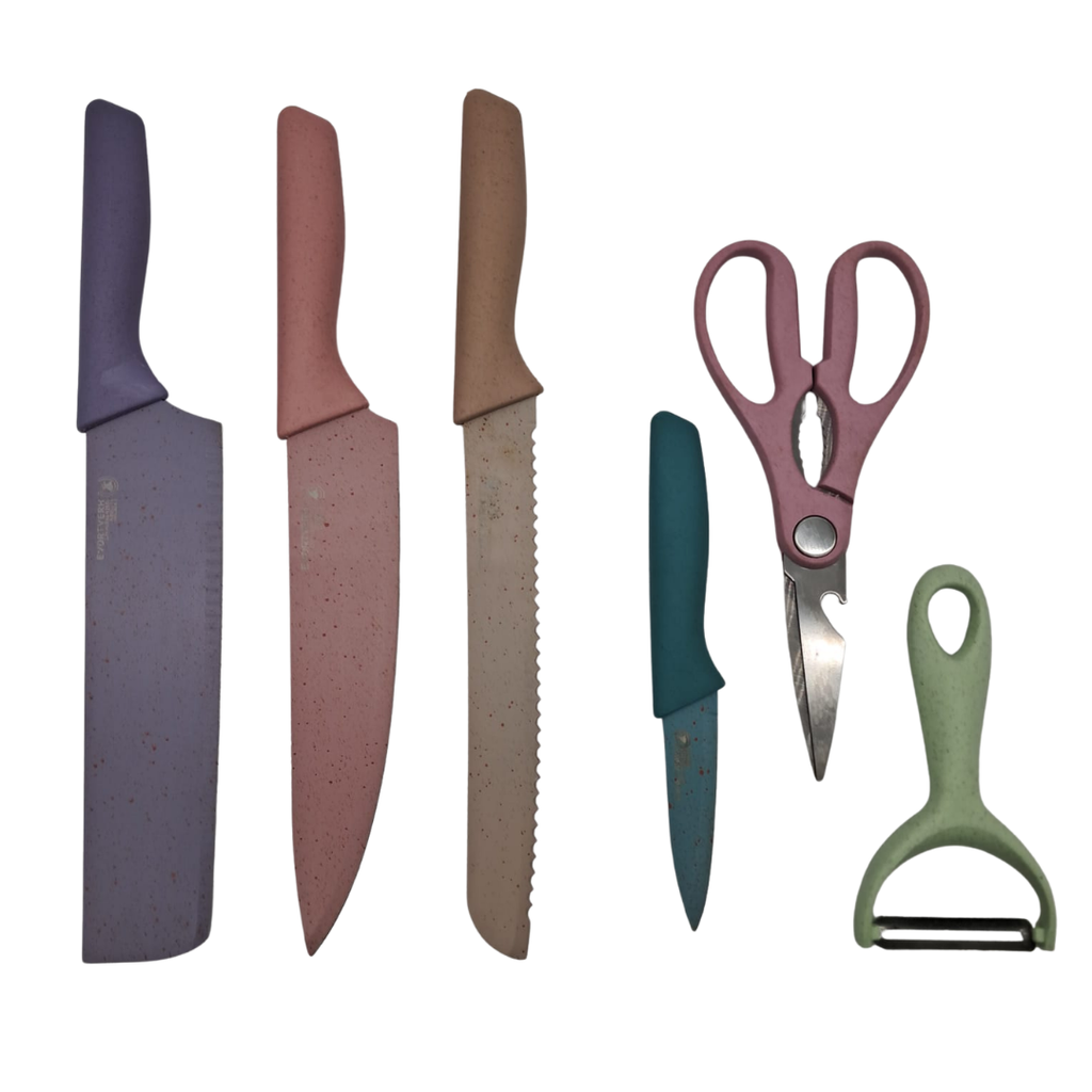JUEGO DE CUCHILLOS CERAMICA COLORES