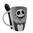 JUEGO DE 2 TARROS DE CERAMICA CON CUCHARA A NIGHTMARE JACK