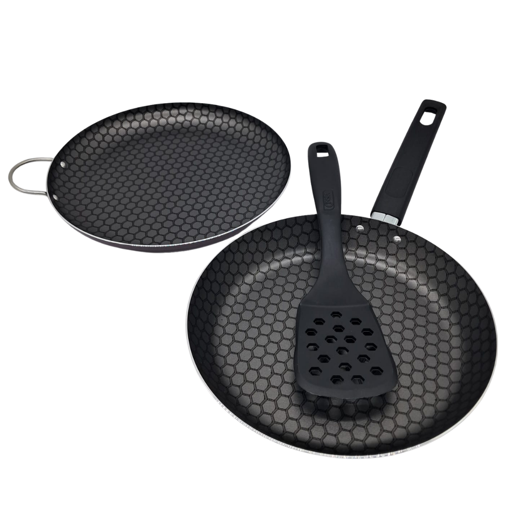 JUEGO DE SARTEN ALUMINIO CINSA ESENCIAL 24CM Y COMAL 26CM 1.3MM CON ESPATULA