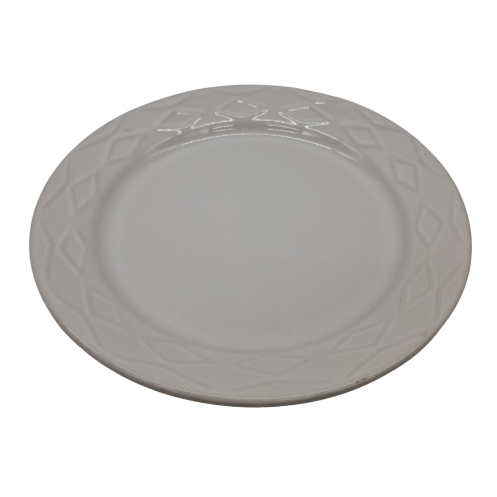 PLATO PASTEL 20 CM EMBOSS DIAMONDS BLANCO