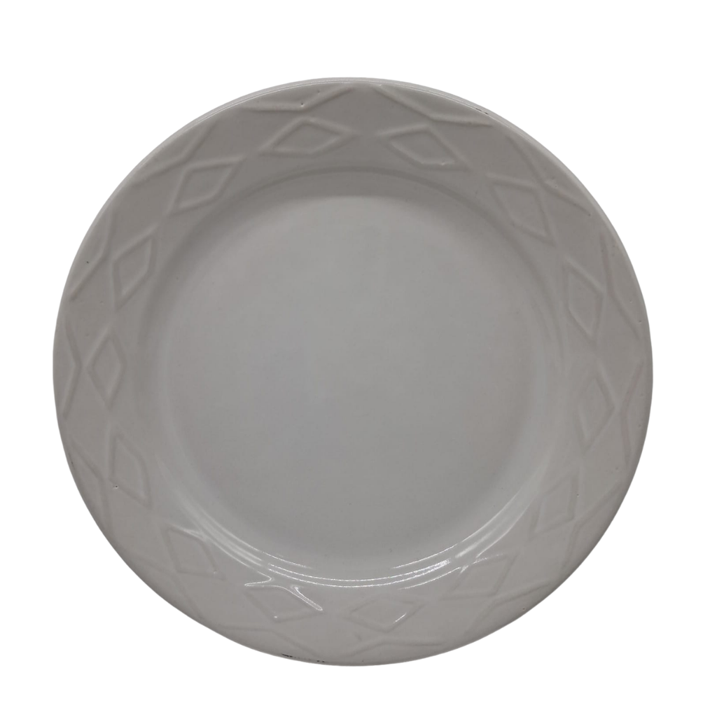 PLATO PASTEL 20 CM EMBOSS DIAMONDS BLANCO