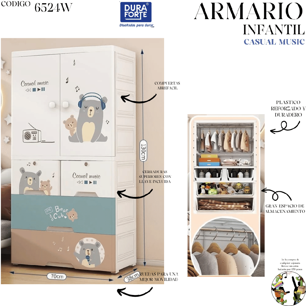 GABINETE CASUAL MUSIC 135 H X 38 F X 65 A
