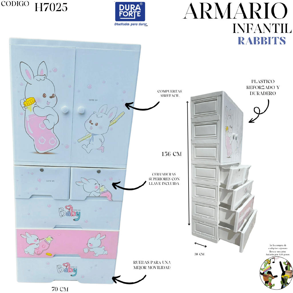 GABINETE RABBITS 156 H X 65 A X 38 F