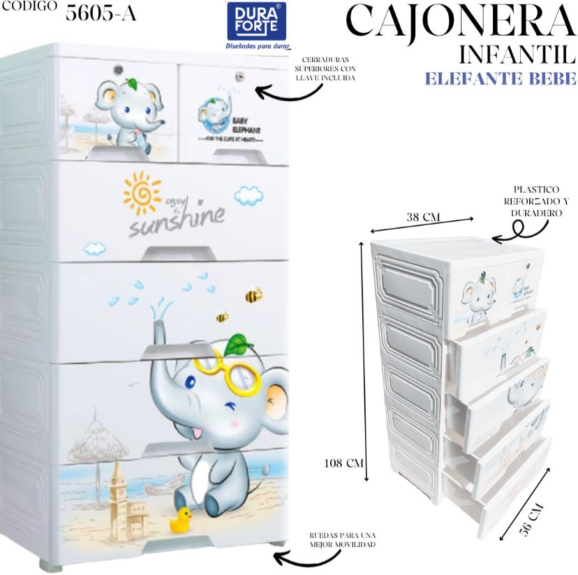 CAJONERA INFANTIL BEBE ELEFANTE 