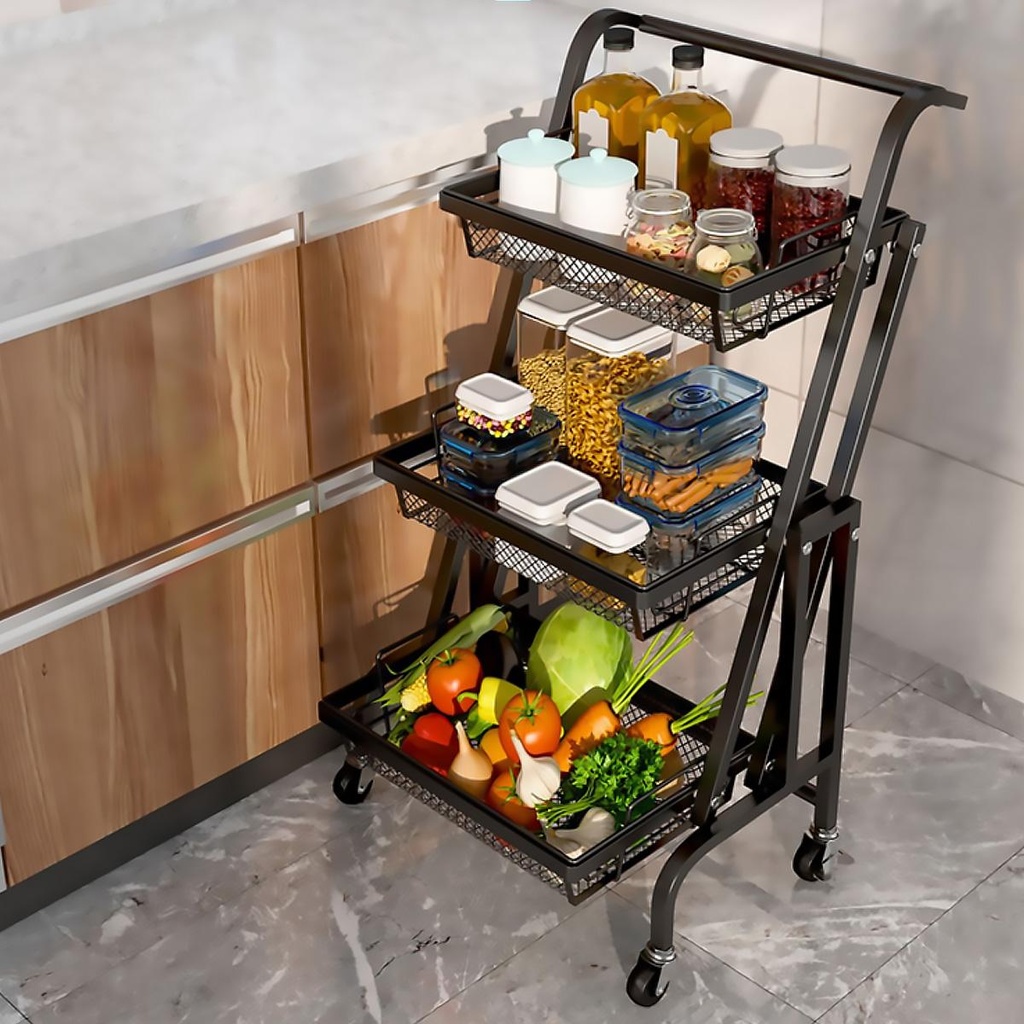 CARRO DE COCINA DE 3 NIVELES PLEGABLE