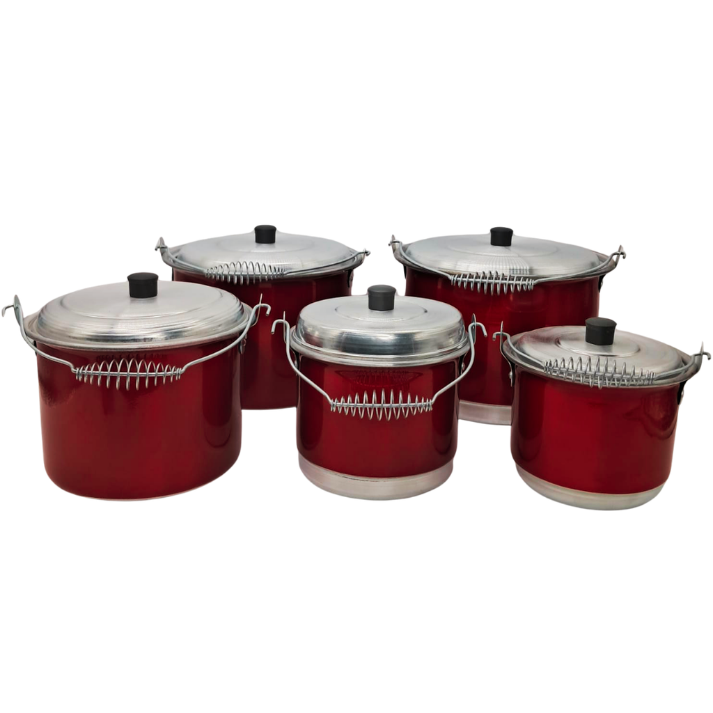 JUEGO DE 5 OLLAS ROJO C5R