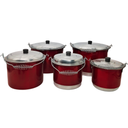 JUEGO DE 5 OLLAS ROJO C5R
