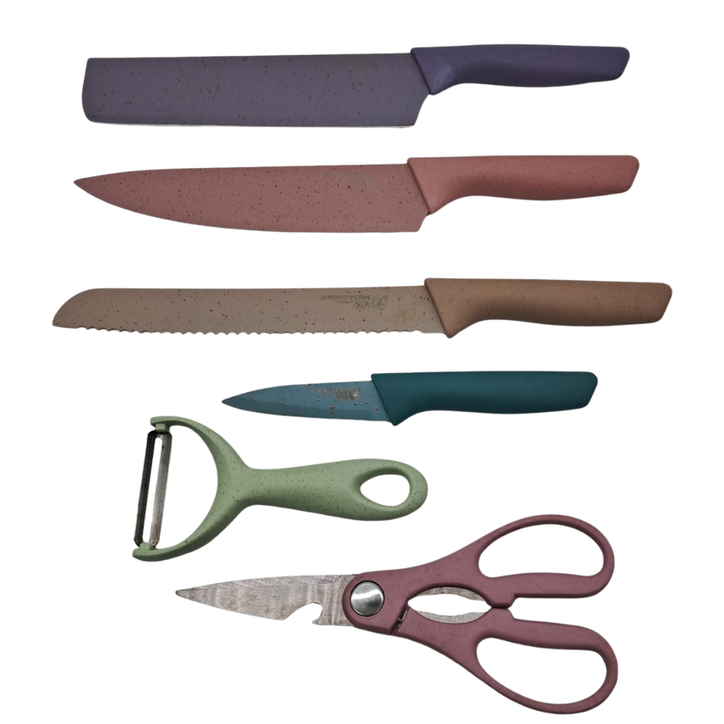 JUEGO DE CUCHILLOS CERAMICA COLORES