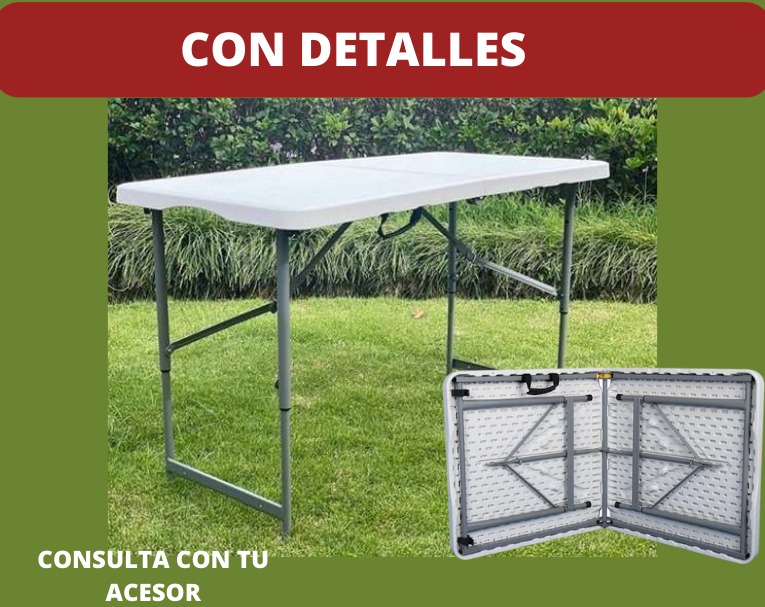 MESA PLEGABLE MULTIUSOS 1.22 X 61 X 74 CMS DURAFORTE 