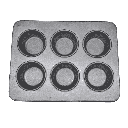 MOLDE CUPCAKES 6 CAVIDADES 20 X 30 ZINTROALUM