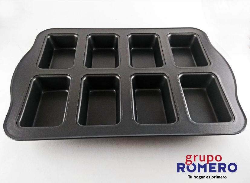 MOLDE PANQUE DE 8 CAVIDADES MEDIDAS 36 X 24 X 3.5