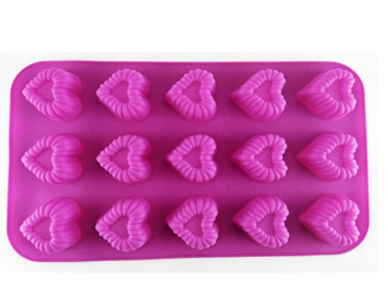 MOLDE SILICON 15 CORAZONES