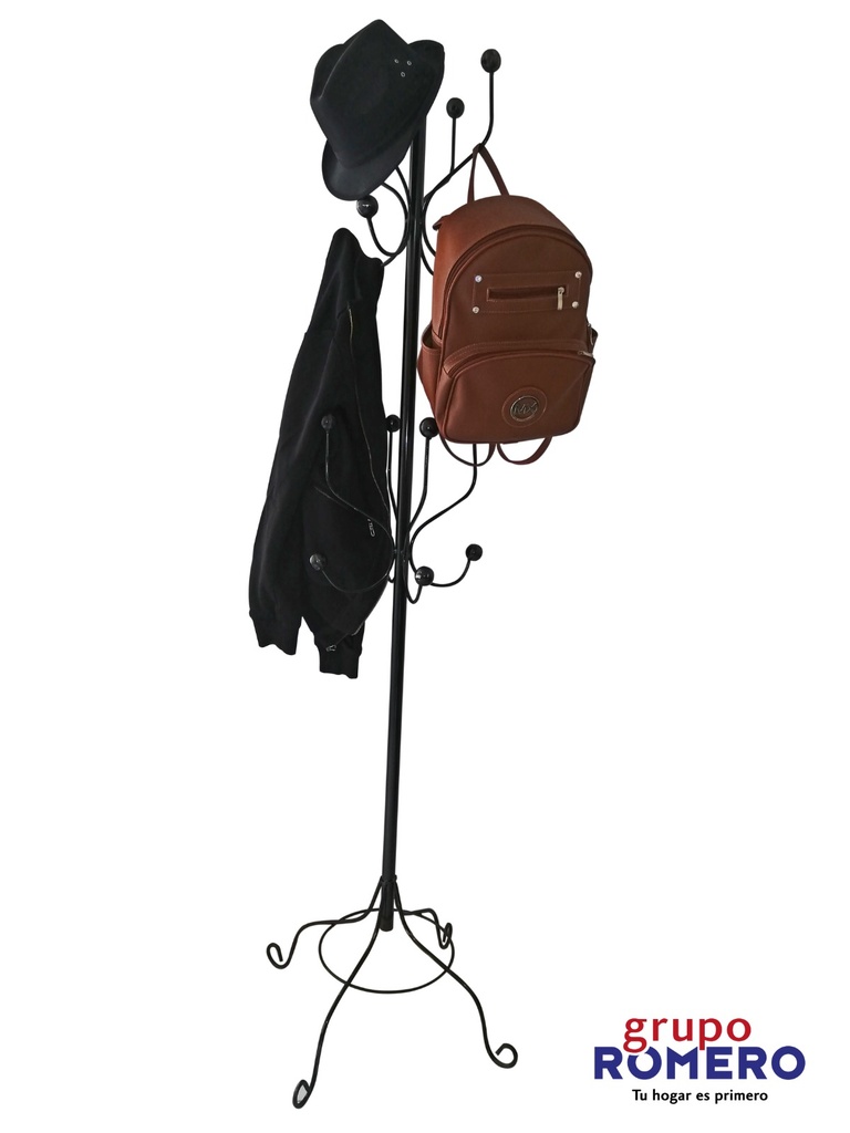 PERCHERO NEGRO TUBULAR GRANDE