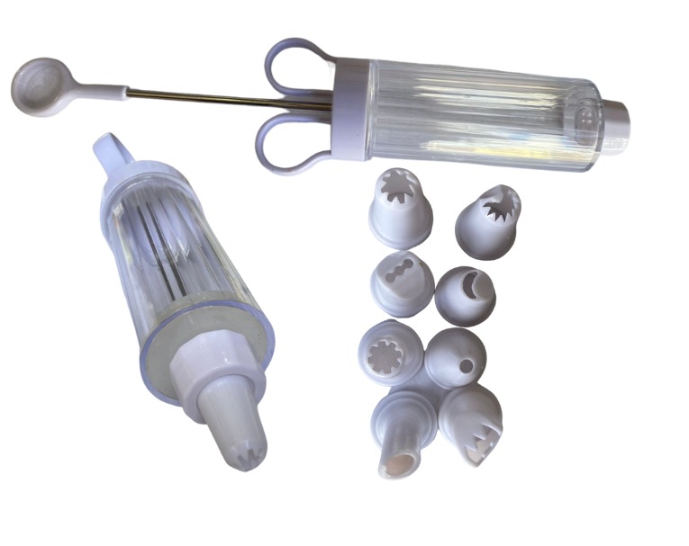 SET DE  DECORACION JERINGA PAR A GLASEADO  + 8 DUYAS DE PLASTICO
