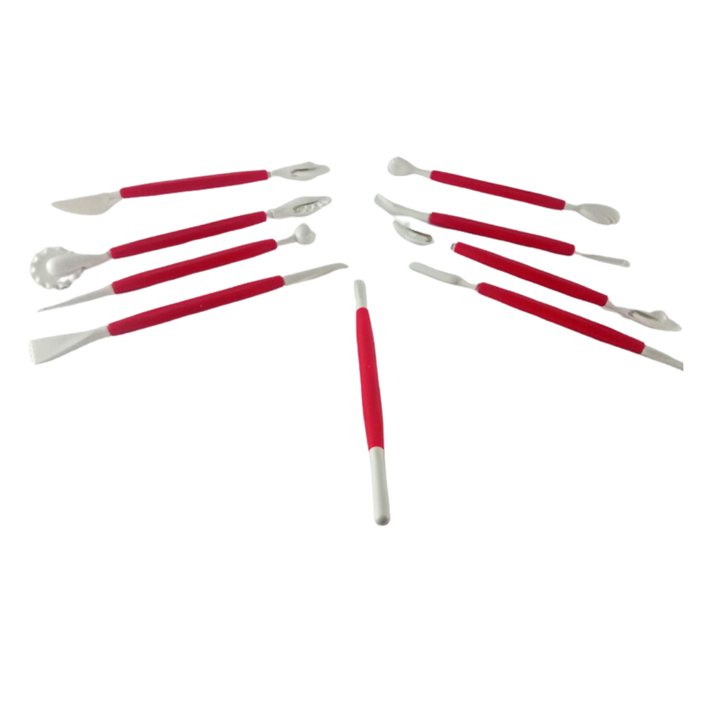 SET DE ACOCADORES PARA FONDANT 9 PIEZAS 17 CM, DISPONIBLE EN 3-4 COLORES