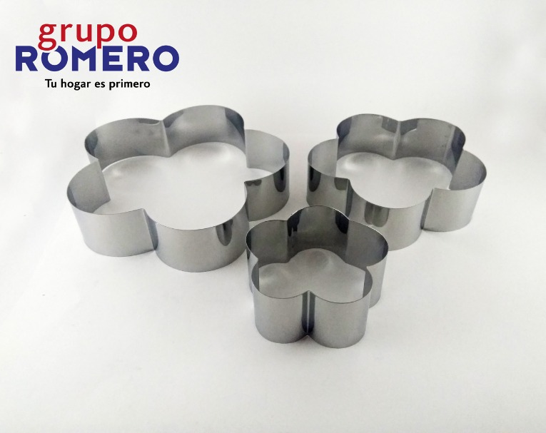 SET DE MOLDE DE MOUSSE FLORES 3 PCS, 10 X 4.5, 15 X 4.5CM , 20 X 4.5 CM