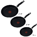 JUEGO DE 3 SARTENES ALUMINIO EASY COOK /VITAL 20/24/26 Cm T-FAL COLOR NEGRO 4211