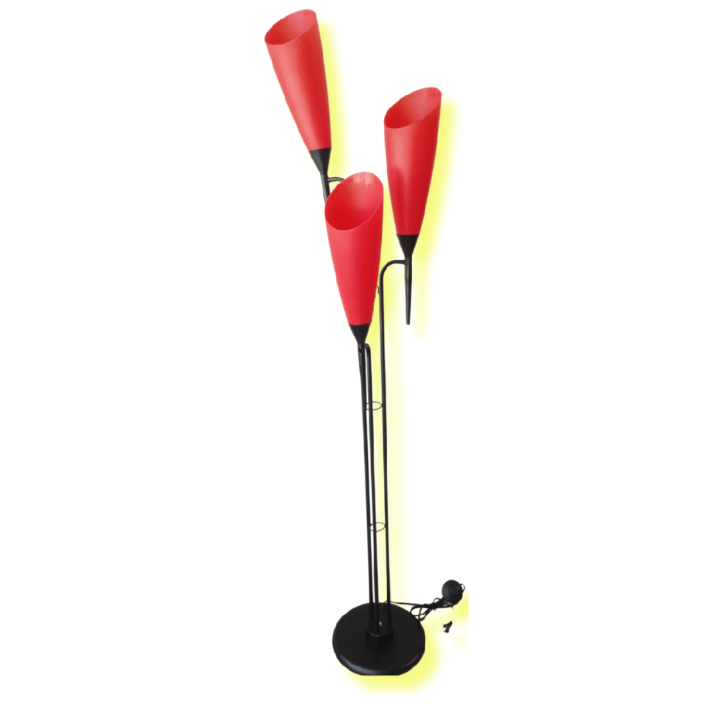 LAMPARA DE PISO CON 3 ALCATRACES RECTO,170 CM DE ACRILICO, 110 V