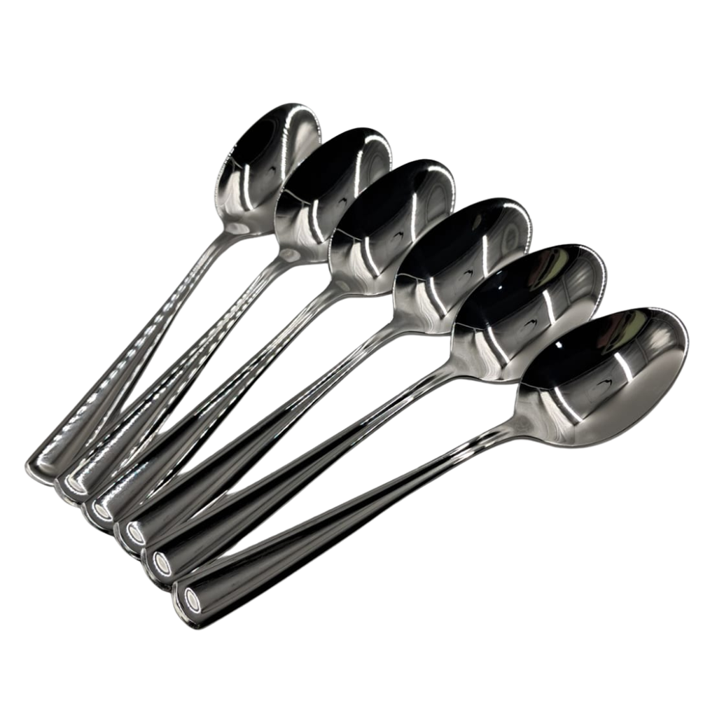 JUEGO CAFETERA DE 6 CUCHARA CAFETERA DE ACERO INOXIDABLE 15 X 3 CMS
