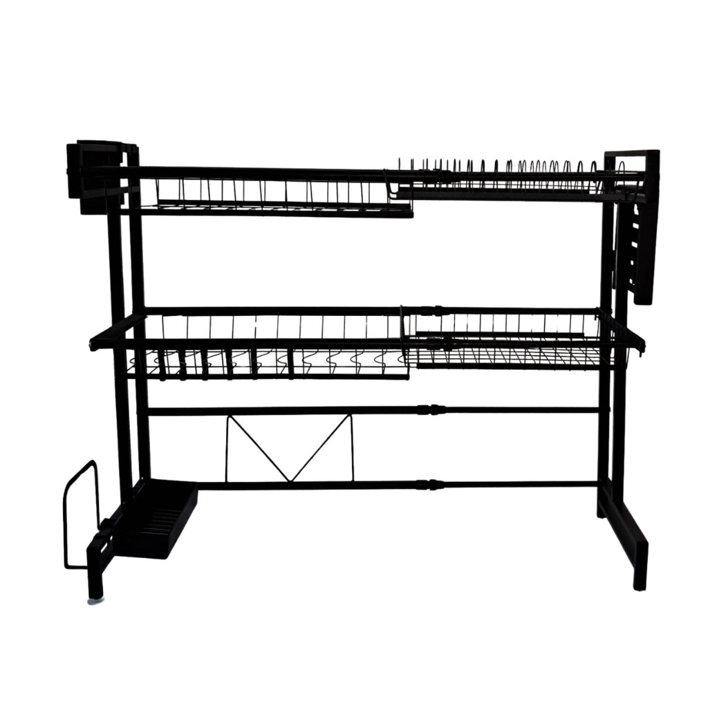 ESCURRIDOR PARA PLATOS NEGRO DE DOBLE ALTURA 55 X 27 X 60-95 CM