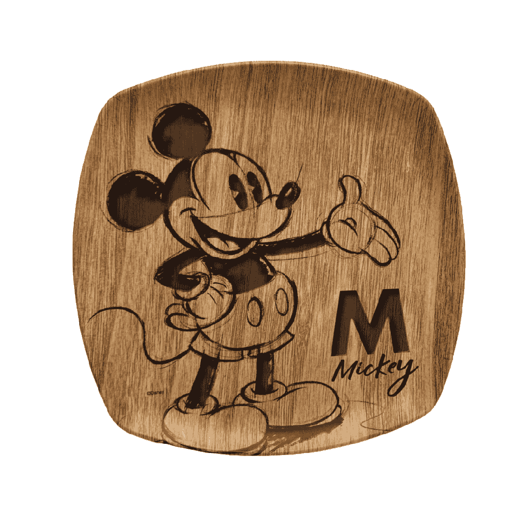 PLATO TRINCHE CUADRADO BAMBU MICKEY