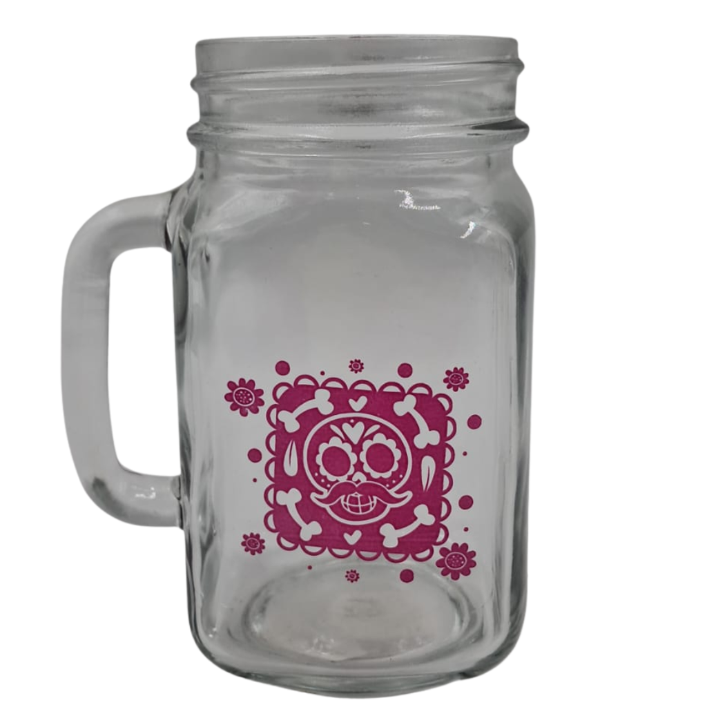 T MASON JAR 487ML DECO VÍT CALAVERA ROSA 1T