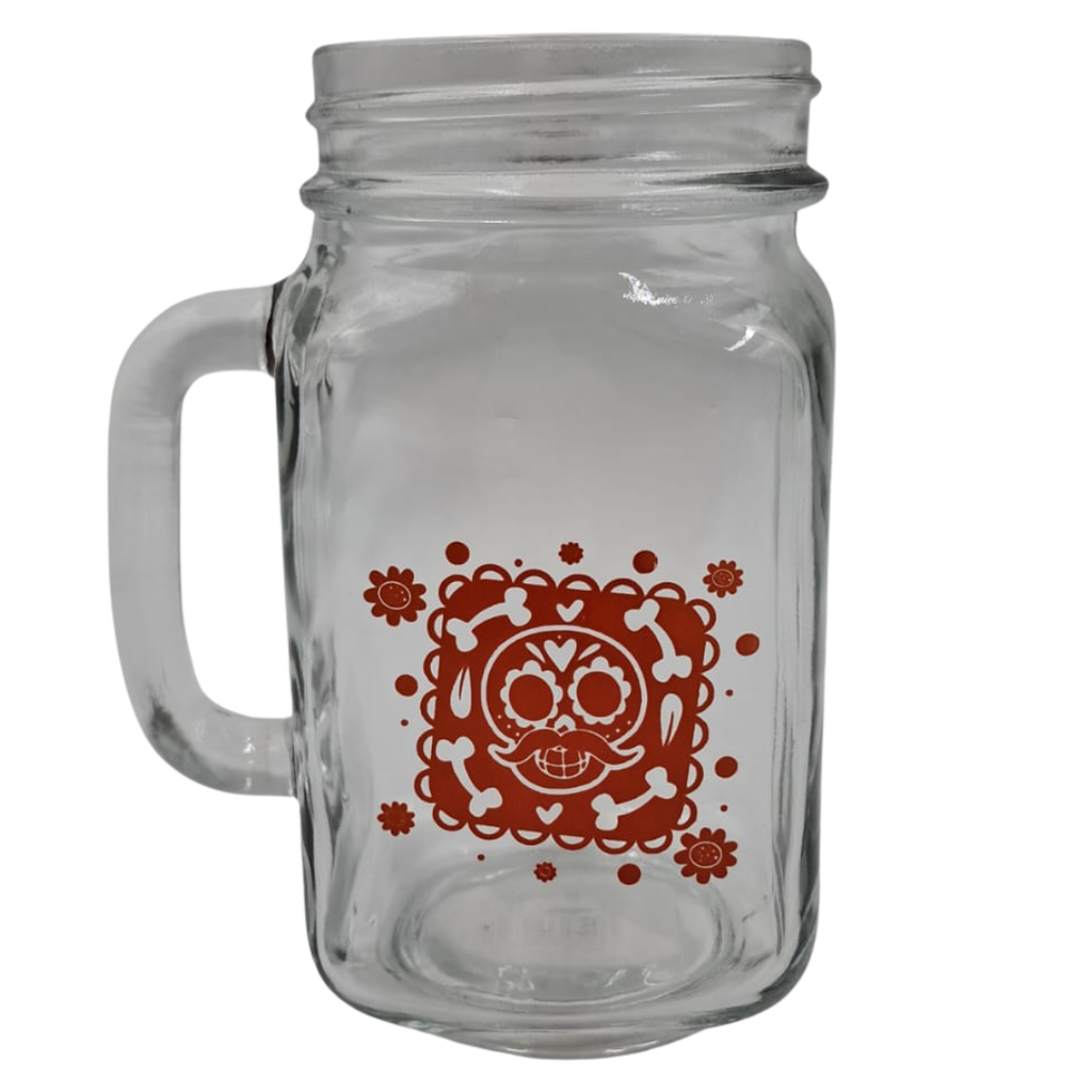 T MASON JAR 487ML DECO VÍT CALAVERA NARANJA 1T