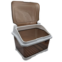 ESCURRIDOR DE PLASTICO AMBAR TRANSPARENTE CON TAPA 46.5x37x35.5cm
